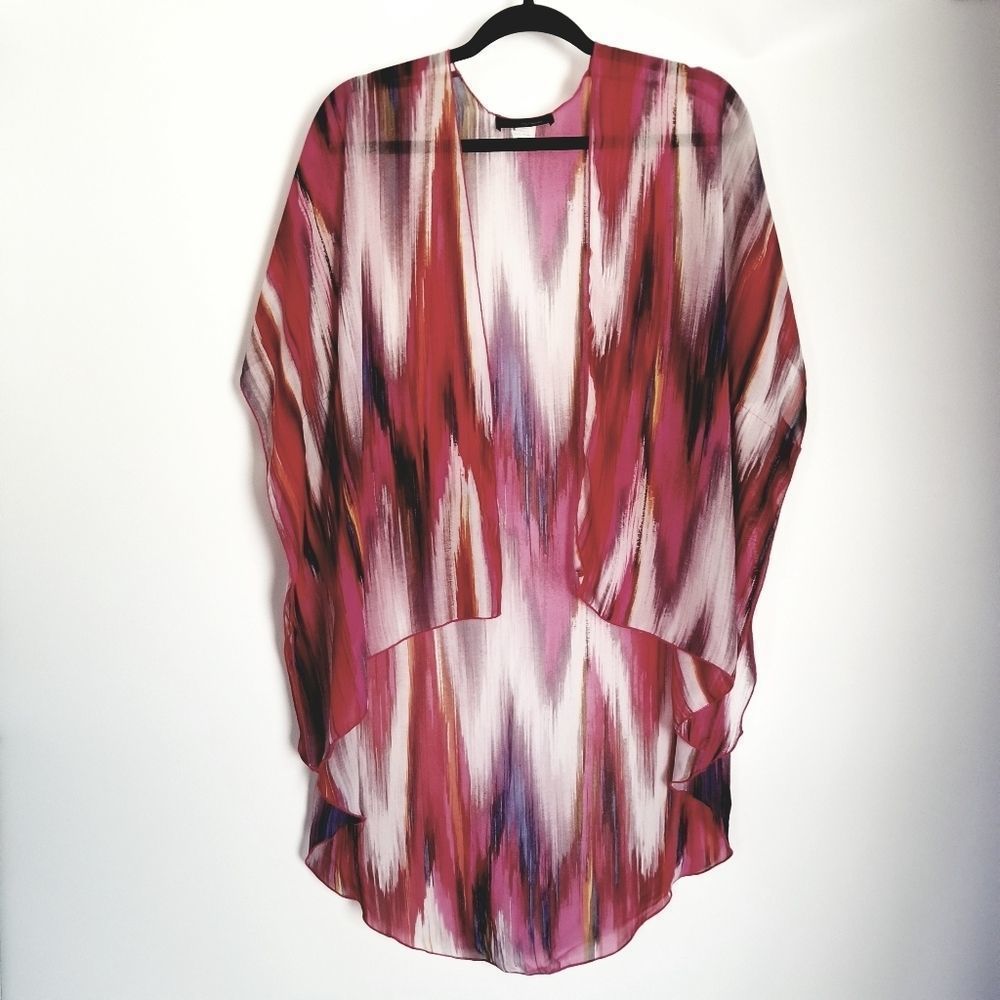 Chic Pink Patterned Women's Cardigan